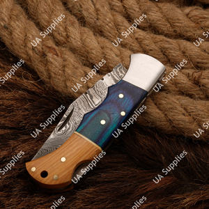 Cuchillo Plegable de Acero de Damasco Forjado a Mano, Premium, EDC, Táctico, para Caza, Camping, Supervivencia, Personalizado, OEM, ODM, Venta al Por Mayor - Product Image 5