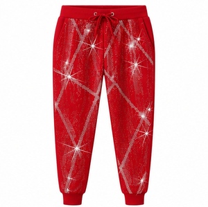 Sudadera con capucha y cremallera con pedrería roja para mujer, diseño de estrellas, informal, estilo chándal. - Product Image 3