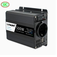 Convertisseur de puissance à onde sinusoïdale pure DC AC 500W 1000W de crête 12V DC vers 220 à 230V AC, onduleur de voiture avec prise EU pour camping-car et camping
