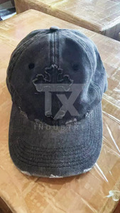 High Quality Unstructured Baseball <b>Caps</b> Custom Embroidery Logo Washed <b>Vintage</b> Distressed <b>Cap</b> 5 Panel Baseball <b>Cap</b> - Product Image 6