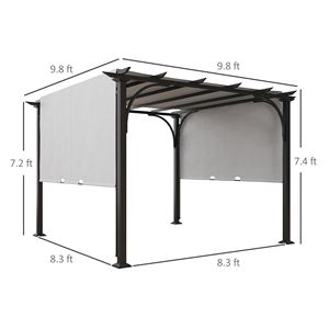 Tenda Parasole Retrattile Bianca 10x10 - Pergola Resistente alle Intemperie - Product Image 3