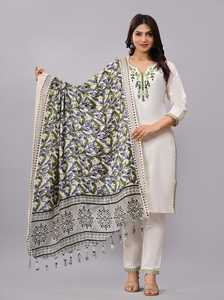 Traje de Algodón Khadi Bordado para Mujer, Combinado con Dupatta de Seda Khadi Premium, al Mejor Precio al por Mayor - Product Image 5