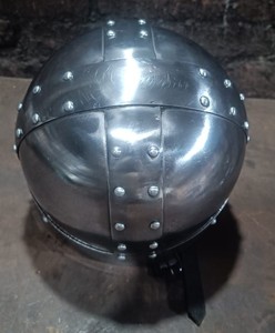 Casco Vikingo Medieval Spangenhelm de Acero Plateado, Armadura de Caballero Normando, Protector Nasal de Latón, para Cosplay, Moda, Fiestas de Cumpleaños - Product Image 4