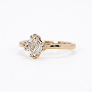 Elegante Anillo de Compromiso Solitario de Platino 950 con Corte Asscher de 1 Quilate, Color E, VS1, Diamante Cultivado en Laboratorio, Regalo de Aniversario - Product Image 2