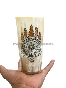 Vaso de Chupito de Resina Hecho a Mano con Cuerno de Búfalo, Auténtico para Cerveza, Vino, Alcohol, Hidromiel, Elaborado por Artesanos Indios - Product Image 4