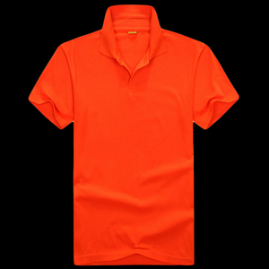 Men's Short Sleeve Solid Color Knitted <b>Polo</b> Shirt Regular Fit Casual Style <b>Orange</b> - Product Image 1
