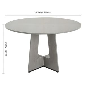 Tavolo da Pranzo Rotondo Rustico in Legno Spesso da 47 Pollici per 4-6 Persone, Stile Fattoria - Product Image 5