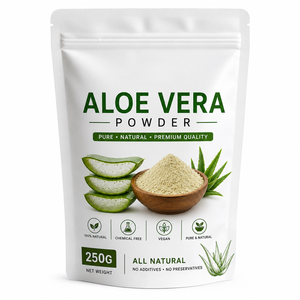 Poudre d'aloe vera authentique de qualité alimentaire 250g, poudre d'aloe vera de haute qualité, texture fine, pour boissons, jus et aliments sains - Product Image 1