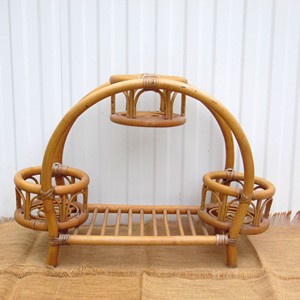 Proveedor de soportes para plantas de ratán, estante para flores independiente de 2 niveles con soportes para macetas - Product Image 6