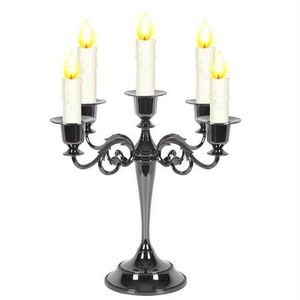 Rustic Finish Iron Candelabra <b>Candle</b> <b>Holder</b> For Festive Decor And Charming Home Interior Styling Display - Product Image 2