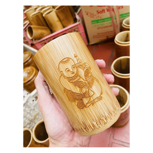 Eco friendly natural <b>bamboo</b> <b>cup</b> custom painted personalized engraved logo - Product Image 5