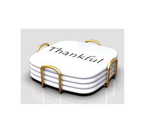 Premium Personalized Metal Coaster <b>Set</b> with Matching Stand for Elegant Tabletop Serving and Decor - Product Image 1