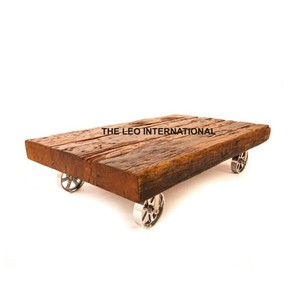 Minimalist Modern <b>Vintage</b> Retro Solid Wood Furniture <b>Table</b> Metal Base Home Use Living Room Kitchen <b>Tables</b> - Product Image 2