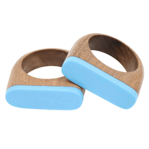 Porte-serviettes de mariage en bois et résine fait main pour cantine, cuisine, table – Personnalisation du logo – Lot de 4 pièces - Product Image 6