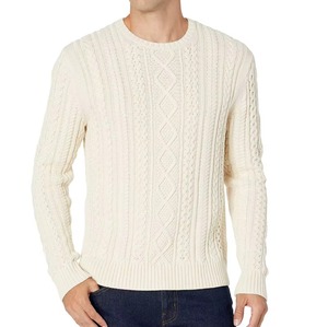Men's Crew Neck Long Sleeve Rib Cable Knitwear Jumper 100% Cotton Winter <b>Pattern</b> Custom Front Color Breathable Anti-Wrinkle - Product Image 5