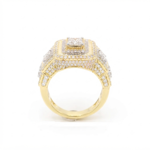 Bague de championnat pour homme, de luxe, plaquée or rose, avec moissanite taille baguette, géométrique, personnalisée, style hip-hop, pour fiançailles, mariage et soirée - Product Image 4