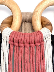 New Cotton Handwoven Bohemian Tassel Gradient <b>Tapestry</b> with Wooden Frame for Living Room Bedroom Wall Decoration - Product Image 2