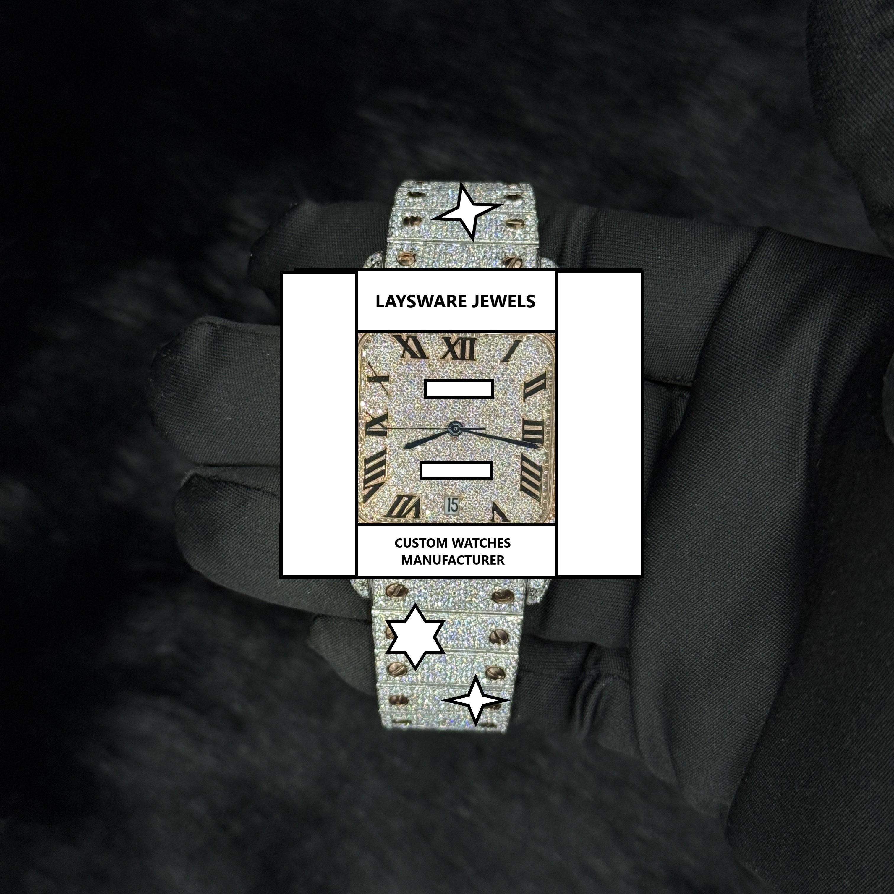 Moissanite+Stainless Steel