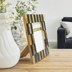 Natural Buffalo Horn Photo <b>Frame</b> Rectangle Tabletop Rustic Vertical Durable <b>Frame</b> - Product Image 1