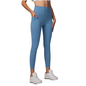 Leggings Deportivos de Cintura Alta en Forma de V para Mujer, al por Mayor, Personalizados, Sólidos, para Gimnasio y Yoga, Levanta Glúteos, Ajustados, Sin Costuras, de Secado Rápido y Transpirables, para Entrenamiento y Running - Product Image 1