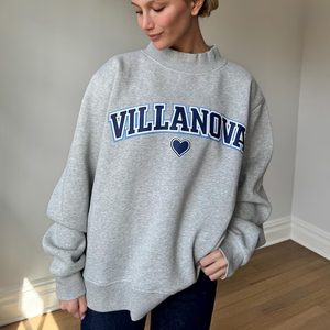 Sudadera Vintage con Gráficos Universitarios para Mujer, Sudadera de Felpa con Cuello Redondo del Equipo Villanova Wildcats, Color Crema con Ribete a Cuadros - Product Image 6