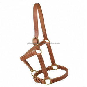 Licou de cheval en cuir véritable, Double épaisseur, triple couture, finition bronzée de luxe, toutes tailles personnalisées, avec accessoires en laiton robustes - Product Image 4