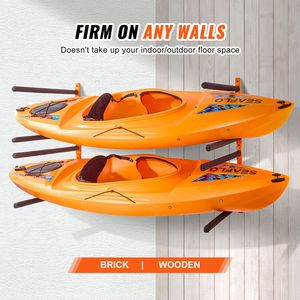 Moderno Porta Kayak da Parete a 4 Posti, Supporti Regolabili per Canoe e Paddle Board, Ganci per Stoccaggio Kayak a Muro - Product Image 6