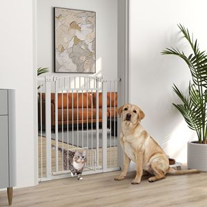 Cancelletto per Cani Extra Largo da 41 Pollici con Porta per Gatti, Kit di Estensione da 30 Pollici, 3 Pollici e 5,5 Pollici, Cancelli e Box per Animali Domestici Alti 42 Pollici - Product Image 1