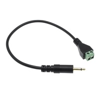 Connecteur audio 3,5 mm, 2 broches, bornes à vis, sans soudure, en laiton plaqué or, câble adaptateur noir/vert, 26-14AWG, connecteur pour haut-parleur