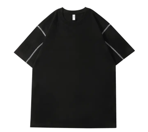 T-shirt décontracté à manches courtes, col rond, 230 grammes, tendance et minimaliste pour l'été - Product Image 3