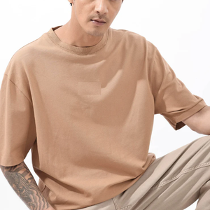 เสื้อยืดผู้ชายดีไซน์ล่าสุด แฟชั่นสีพื้น ทรงปกติ ผ้าแคนวาสคุณภาพสูง แขนสั้น 220 กรัม สไตล์ลำลอง โลโก้ด้านหน้า - Product Image 4