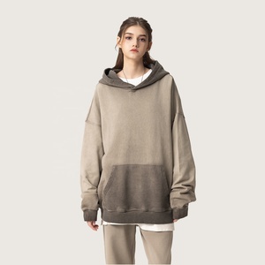High Quality 420gsm 100% Cotton Dip-Dyed Ombre Gradient Loungewear Comfy Casual Oversized <b>Couple</b> <b>Matching</b> Pullover <b>Hoodie</b> Set - Product Image 3