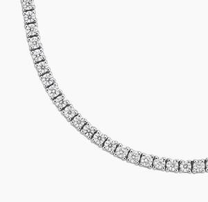 NAVKAR DIAMONDS Collar de tenis de moissanita de plata de ley 925 con corte brillante, joyería de moda certificada para bodas y fiestas - Product Image 3