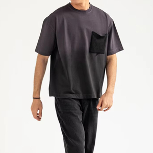 Camiseta Oversize para Hombre, Fabricada en Algodón Liso, Corte Holgado, Estilo Urbano Minimalista, Informal - Product Image 3