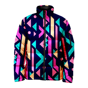 Unisex <b>Winter</b> Fire Sublimation Printed Puffer Coat Custom Wholesale Breathable Outwear with Pocket Decoration Knitted Fabric - Product Image 1