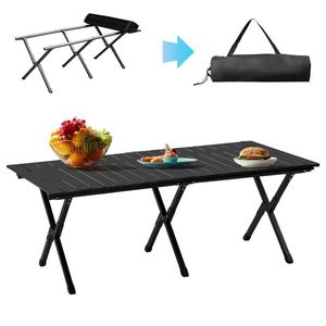 Table de camping pliante légère et portable, table de pique-nique à roulettes, table de camping extérieure pour les voyages, la randonnée, le jardin, le barbecue - Product Image 2