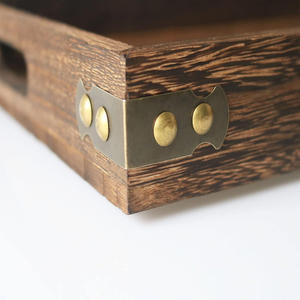 Bandeja de servicio de madera de Mango rectangular rústica clásica, diseño ecológico, asas de transporte para comida, té, aperitivos, restaurante, exhibición de decoración - Product Image 3