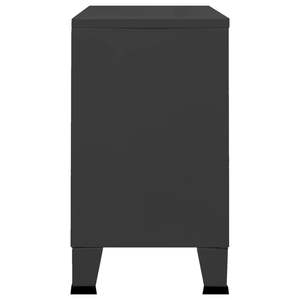 Credenza Rettangolare in Metallo Nero con Vetro, Dimensioni Medie, Arredamento Moderno per la Casa - Product Image 4