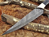 Damascus koksmes met houten handvat, ambidextrous, hoogglans afwerking, milieuvriendelijk, vintage stijl, handgemaakt, multifunctioneel voor kamperen
