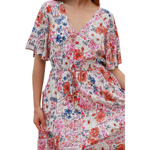 Vestido largo de mujer con manga corta, estilo línea A, para la playa - Product Image 4