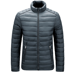 Breathable High Quality OEM Service Custom Made Hooded Men Winter Puffer <b>Jacket</b> Thin Stand Collar Customized Colors Front - Product Image 6