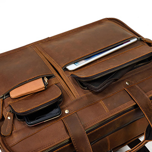 Porte-documents en cuir véritable personnalisé, sac à bandoulière pour le bureau, sac messager pour les professionnels, fournisseur d'usine - Product Image 5