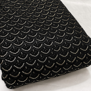 SQ embroidery fabric sequin fabric embroidery abaya fabric embroidered <b>kaftan</b> fabric beaded fabric garment manufacturing factory - Product Image 1