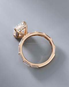 Igi/gia แล็บตัดเพชรวินเทจ14K สีเหลืองแหวนแต่งงาน/งานหมั้นใส่ได้ทั้งชายและหญิงสีขาวทองคุณภาพดีสำหรับงานปาร์ตี้ครบรอบ-คุ้มค่า - Product Image 4