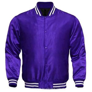 Chaqueta Bomber de béisbol de satén Reversible de diseño personalizado para hombres estudiantes American Varsity Letterman College Sports Wear Woven - Product Image 5