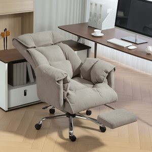 Sedia da Ufficio Confortevole in Pelle PU con Meccanismo di Regolazione Maniglia in Nylon, Sedia da Ufficio per Casa e Ufficio con Funzione Massaggio - Nessuna Spedizione nei Fine Settimana - Product Image 1
