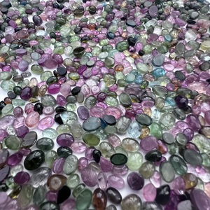 Lote de Gemas de Turmalina Natural Multicolor, Calidad AAA, Cabujón Pulido, Forma Redonda, Ovalada, Pera, Marquesa, de 4mm a 10mm, Piedras Sueltas - Product Image 1