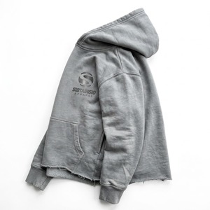 Sweat-shirt à capuche surdimensionné pour homme, style vintage, délavé à l'acide, avec ourlet brut, personnalisable, OEM - Product Image 3