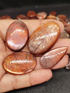 Pierres précieuses de sunstone violette naturelle de haute qualité, polies, en cabochon, pour bijoux - Product Image 6