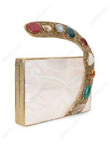 กระเป๋าคลัทช์เปลือกหอยมุกพร้อมหูหิ้วประดับหินหลากหลายแบบ ดีไซน์เนอร์แบรนด์ดัง สำหรับงานกลางคืน เหมาะสำหรับผู้ซื้อขายส่งแบบ OEM - Product Image 5